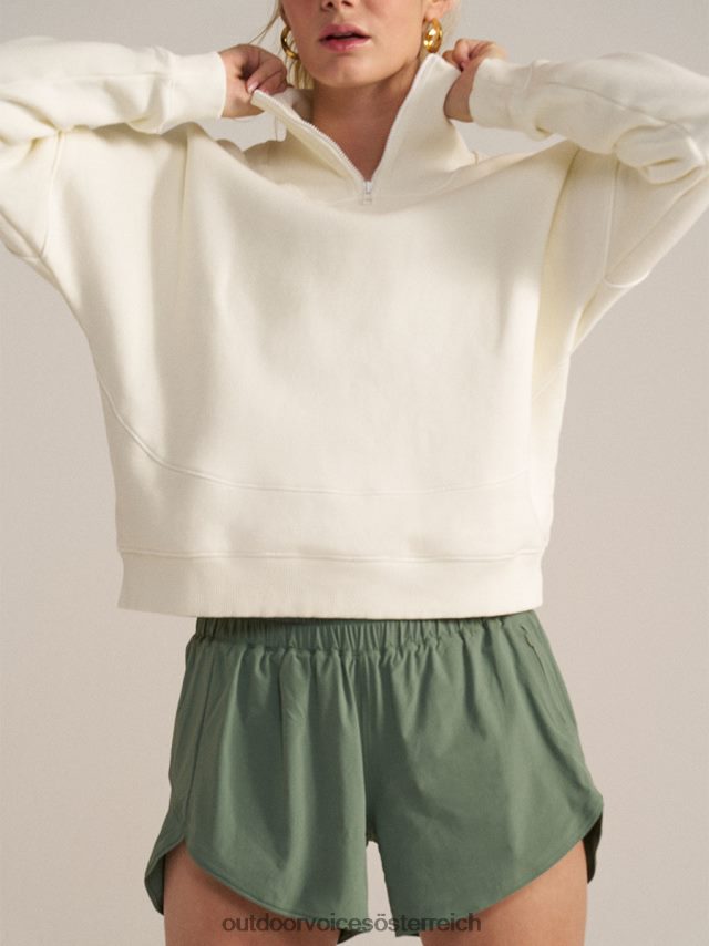 Kleidung Outdoor Voices Frauen Nimbus Sweatshirt mit 1/4-Reißverschluss Vanille X4DF48
